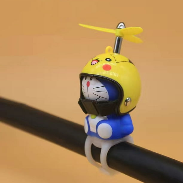 Accesorios para bicicletas y motos, una variedad de decoraciones para muñecos Doraemon, con hélices que pueden girar