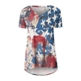 thumbnail image 4 of Clearance! Women's Blouse MIARHB Independence Day Print V-Neck Gray M, 4 of 5