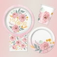 Soft Pink Painted Floral Paper Cups, 9 oz, 8ct - Walmart.com