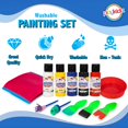 thumbnail image 4 of Washable Kids Paint Set, 32 Piece Complete Paint Set For Kids, Includes Washable Paint, Painting Sponges, Smock and Mixing Bowl., 4 of 9