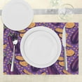 thumbnail image 3 of Ambesonne Eggplant Place Mats Set of 4, Retro Realistic Dotted, Standard Size, Purple Orange, 3 of 6
