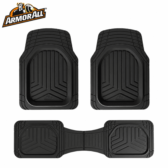 Armor All All-Season Trim-to-Fit Rubber Front Floor Mats, Black