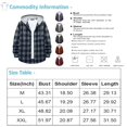 thumbnail image 2 of Men's Plaid Shirt Hooded Button Sweatshirt Men's Casual Fashion SweatshirtM, 2 of 4