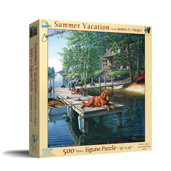 SUNSOUT INC - Summer Vacation - 500 pc Jigsaw Puzzle by Artist: James Meger - Finished Size 19" x 19" - MPN# 28451