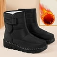 thumbnail image 2 of High Top Snow Boots for Women Waterproof Platform Mid Calf Booties Casual Winter Thickened Warm Furry Lined Dress Boots Black Size 9.5, 2 of 5