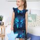 thumbnail image 4 of Fotbe Futuristic Blue Light Wolf Vestido de Dormir para Niñas de 3 a 10 Años, Mangas Cortas, Estilo Princesa, Pijama Camisón con Mangas Voladas-Large, 4 of 6
