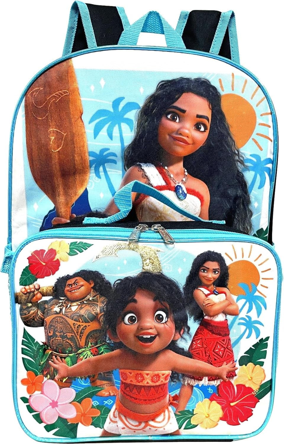 Ruz Moana Girl's 16 Inch Backpack With Removable Matching Lunch Box Set