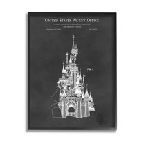Stupell Industries Detailed Castle Diagram Chart Graphic Art Black Framed Art Print Wall Art, Design by Karl Hronek