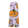 thumbnail image 4 of Bovemsi Comfy Pants Women Fashion Outfits Clothes Purple Printed Casual Pants, Wide Elastic Waist Trousers With Pockets L, 4 of 4