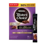 Nescaf Taster's Choice Colombia Roast, Medium Roast Instant Coffee Packets, 16 Count