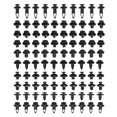 thumbnail image 1 of 100Pcs Fixation Clips Tronc Vis Rivets Fixés Voiture Pare-Chocs Fixation de Retenue d'Aile pour l'Automobile, 1 of 6