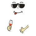 thumbnail image 2 of QTOCIO Fridge Sticker Home Decoration Fridge Sticker Sunglasses Fridge Sticker Happy Delicious Face Kitchen Fridge Wall Stickers Art, 2 of 4