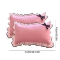 thumbnail image 2 of TACILIP Home Decor, A Set Of Two Pillowcases Made From Skines-friendly Brushed Fabric Decorated with Lace and Bows and Printed with A Rose Drawing Suitable for Bedroom Bedding, Mom Gifts, 2 of 6