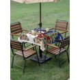 thumbnail image 3 of Outdoor Tablecloth with Umbrella Hole and Zipper, Navy Blue Christmas Snowman Square Table Cloth 60x60 Inch Waterproof Tablecloth, Xmas Tree Snowflake Botanical Picnic Table Cover for Patio Camping, 3 of 7