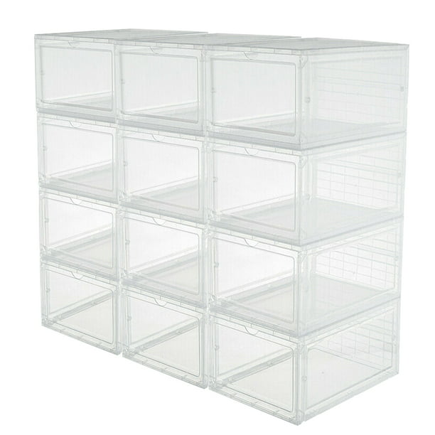 Shoe Storage Box Sneaker Bins, Clear Stackable Storage Bins For Shoes