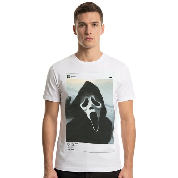 Ghostface T-Shirt Men's Scary Selfie Adult Short Sleeve Graphic Tee