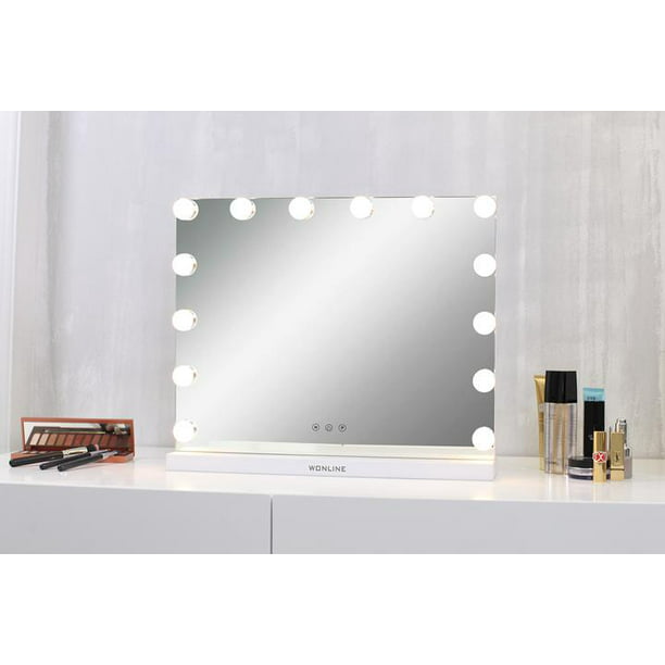 Walcut 23 17 Hollywood Vanity Mirror, Tabletop Vanity Mirror With Led Lights