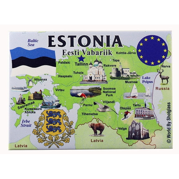 Estonia EU Series Souvenir Fridge Magnet 2.5" X 3.5"