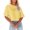 Yellow, variant on Summer Solid Color Women Half Sleeve Crop Tops Casual Female Girls T-Shirt