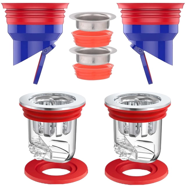 FRIVASTIC Tapón para desagüe de ducha con válvula antirretorno, 4 piezas