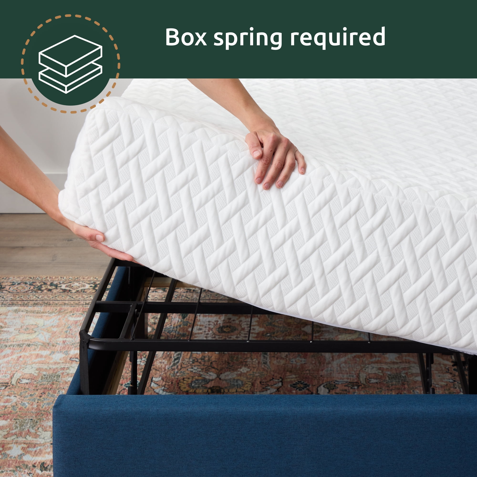 Rest Haven Gresham Tufted Upholstered Bed, Queen, Gray (Box Spring Required)