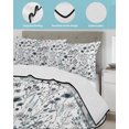 thumbnail image 4 of Blue Teal Spring Floral Full Size Down Alternative Comforter,Lightweight Comforter Quilt Bedding Set with Pillow Shams Vintage Botanical Colorful Elegant Bed Comforter Duvet Insert 78"x90", 4 of 7