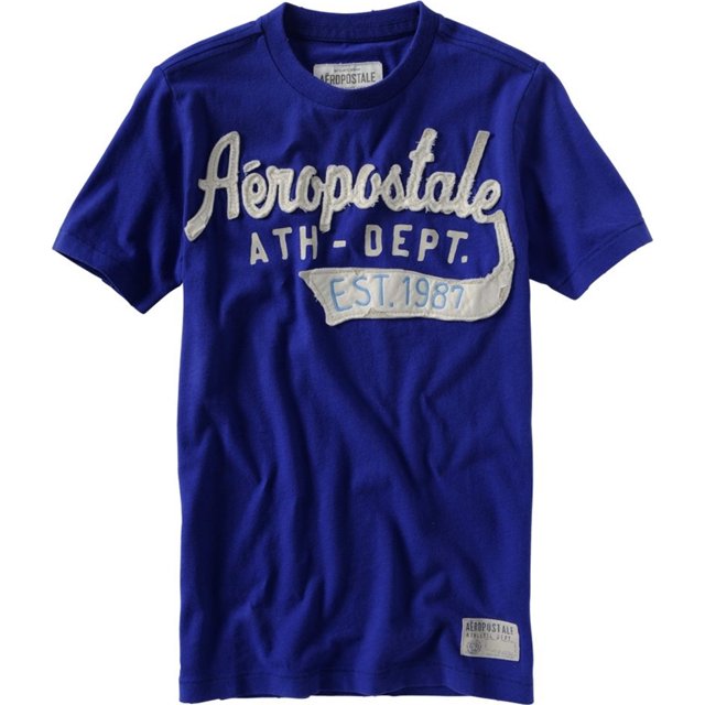 Est. embellecido para hombre de Aeropostale. Camiseta gráfica de 1987, morada, extragrande