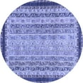 thumbnail image 1 of Ahgly Company Indoor Round Oriental Blue Modern Area Rugs, 4' Round, 1 of 4