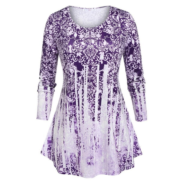 TIENDA TRIBAL TRIBAL TRIBAL SWING TEE Rosegal Mangas largas de talla grande