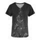 thumbnail image 4 of Puntoco Blusas de manga corta con cuello en V y bolsillos estampados para mujer, 4 of 5