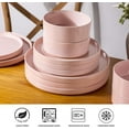 thumbnail image 5 of Ceramic Dinnerware Set for 4 | Speckled Stoneware Plates and Bowls with unglazed terracotta | Scratch Resistant, Dishwasher & Microwave Safe Dishes Sets- 12-Pcs Pink, 5 of 8