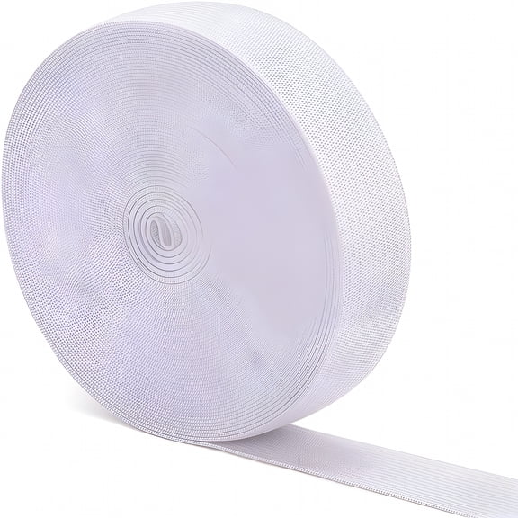 TUWAFE Elastic Bands for Sewing White 1 Inch 12 Yard High Elasticity Knit Spool Sewing Band for Waistbands,Pants,Clothes and Crafts DIY
