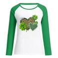 thumbnail image 3 of Aofany St Patricks Day Shirt for women Spring Patchwork St. Patrick's Day Printed Long Sleeves Round Neck Casual Tee Tops, 3 of 4