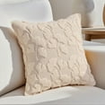 thumbnail image 2 of Unique Bargains Plush Ginkgo Leaf Embroidery Throw Pillow Covers Beige 18" x 18", 2 of 7