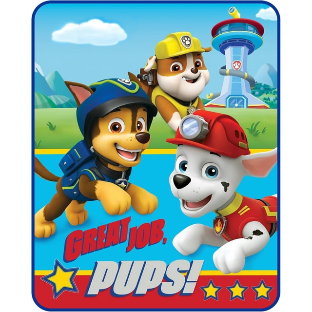Manta Paw Patrol roja y azul 125 x 100 cm