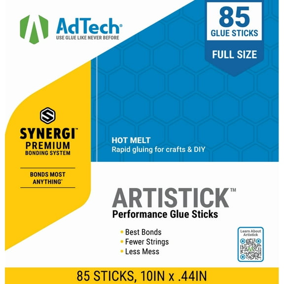 AdTech Premiere 10" hot Glue Sticks Full Size, 5lbs, 85 Sticks