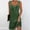 Army Green, variant on Women's Dress, Sundress with Floral Print, Sleeveless Casual Dress for Vacation or Daily Wear