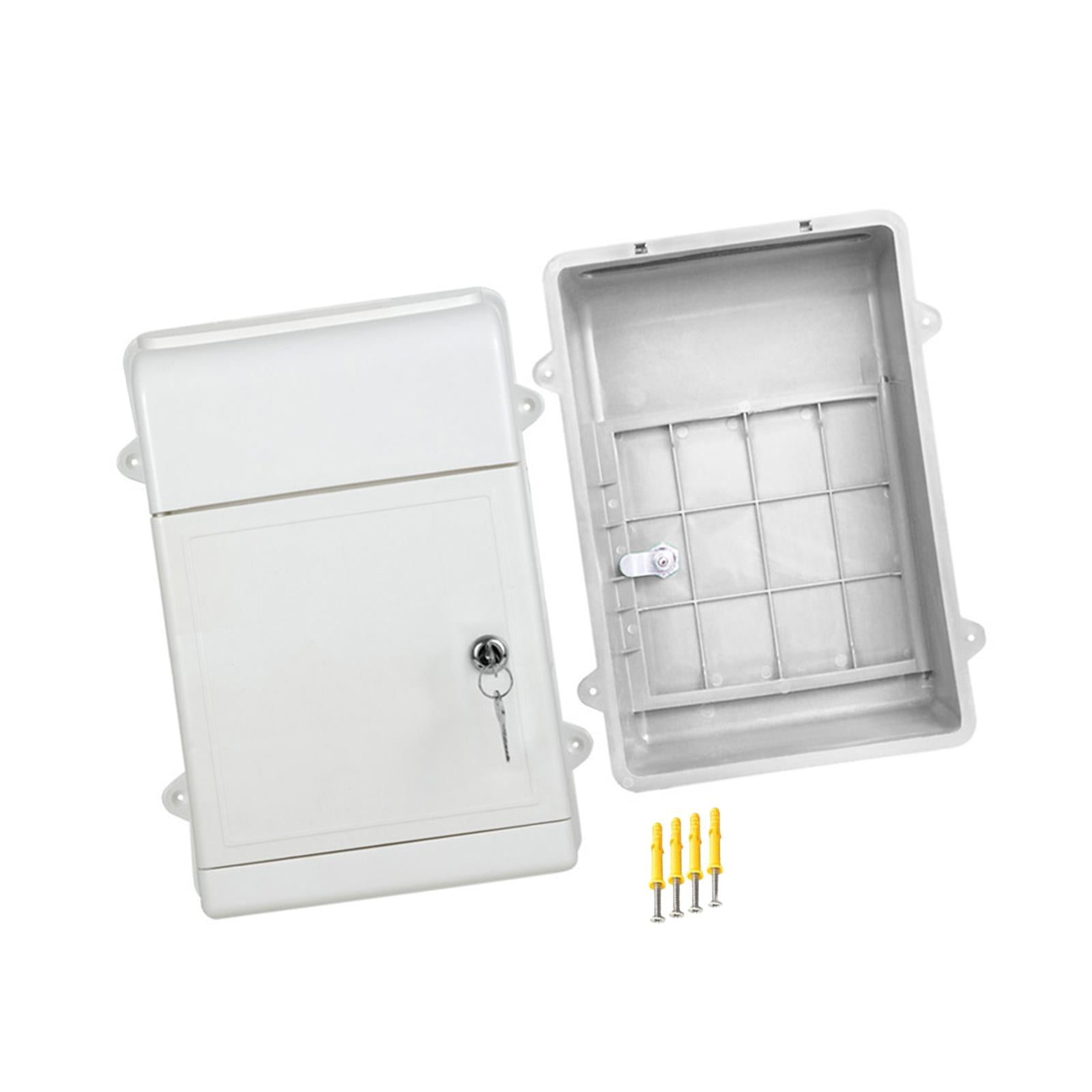 Baoblaze Wall Mount Mailbox Back Hollow Letter Box for Office Building Outdoor Street White
