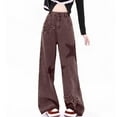 thumbnail image 5 of Luwomo Jeans for Womens Fashion Loose Fit Wide Leg Long High Waist Stars Embroidered Trousers Denim Pants Light Pink,L, 5 of 8