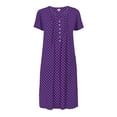 thumbnail image 7 of Aria Women’s Short Sleeve Split Neck Sweater Knit Nightgown, Sizes XS-5X, 7 of 7