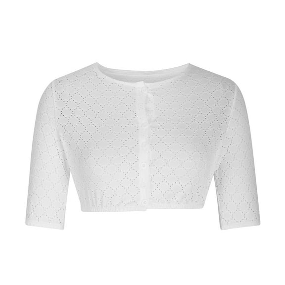 iHengLiXing Plus Size Womens Tops Dressy Casual Women Stand-up Collar Blouse Dirndl Blouse Lace Blouse For Oktoberfest White M