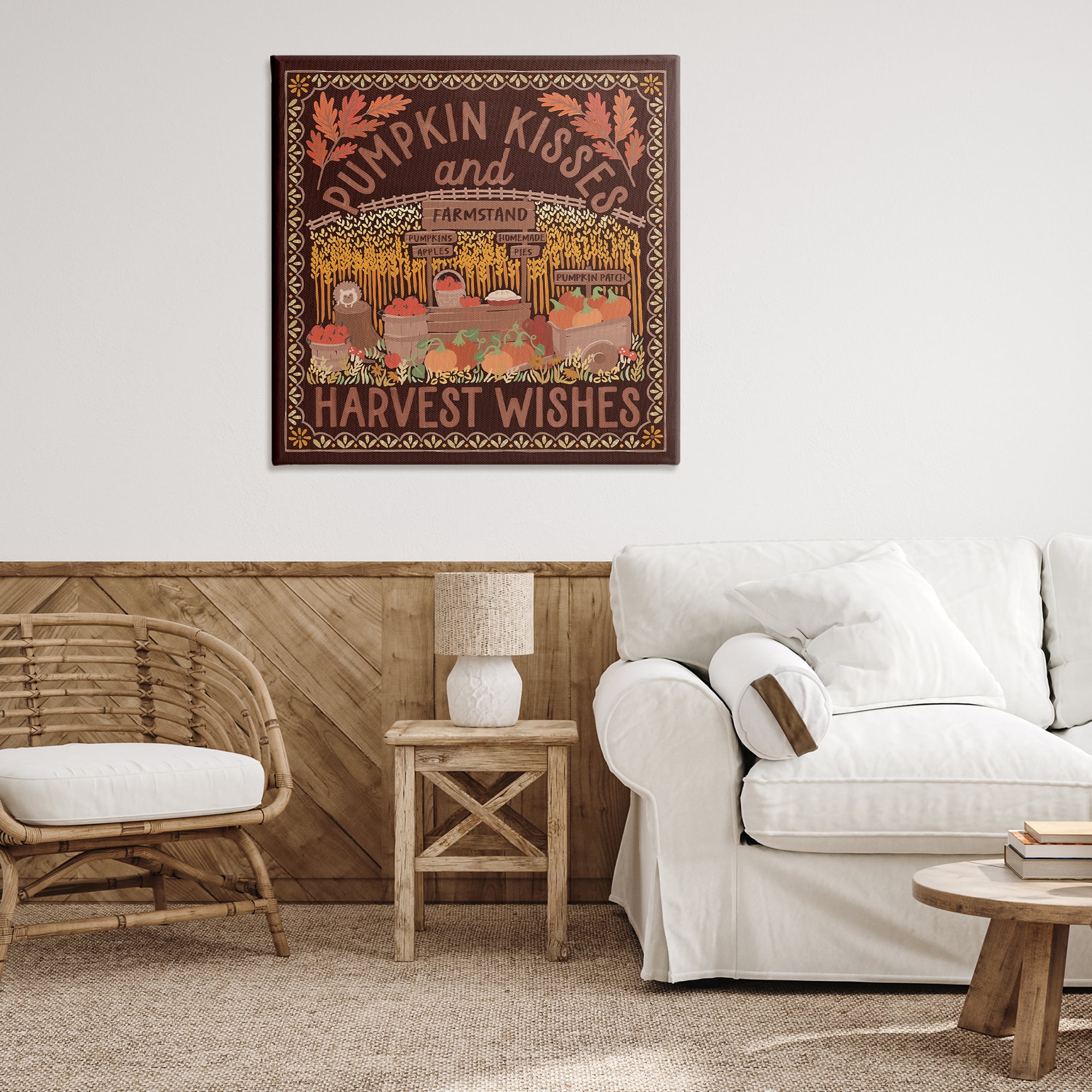 Stupell Industries Autumn Harvest Wishes Landscape Painting Gallery Wrapped Canvas Art Print Wall Art, 36 x 36
