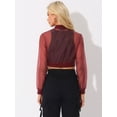 thumbnail image 3 of DARING DIVA Crop Bomber Casual Lightweight Zip Up Jackets M Burgundy, 3 of 6