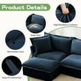 thumbnail image 3 of 49"W Oversized Upholstered Chenille Accent Chair with Ottoman, 37" Wide Deep Seat Armchair with Removable Washable Covers for Living Room or Bedroom,Blue, 3 of 12
