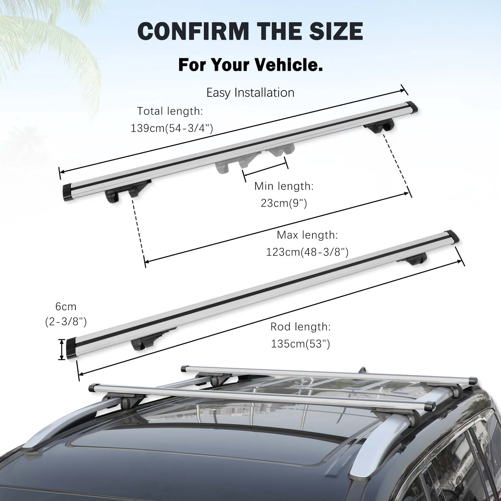 For Pontiac Montana Van 53" Roof Rack Cross Bars Luggage Cargo Kayak Carriers