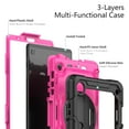 thumbnail image 4 of Samsung Galaxy Tab A7 Lite Case 8.7" with Screen Protector 360 Rotating Hand Strap Stand, Dteck Drop-Proof Rugged Case for Galaxy Tab A7 Lite 2021 SM-T220/T225/T227,Rose+Black, 4 of 7