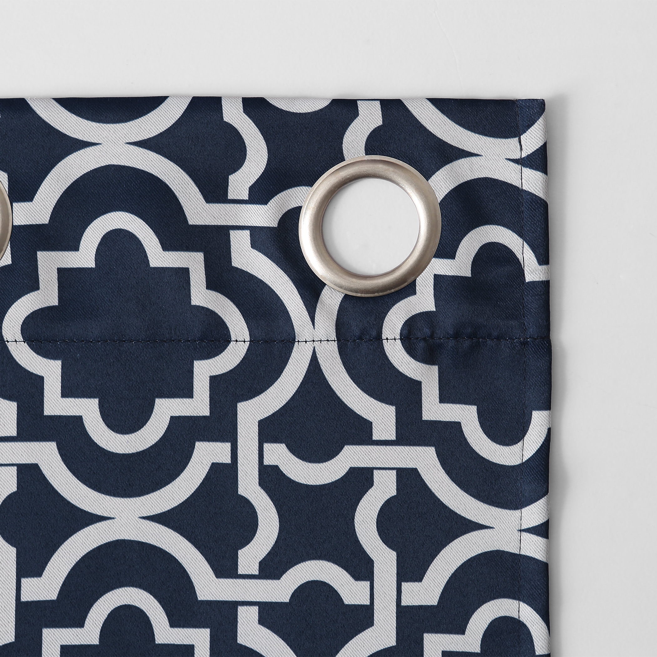 Sun Zero Barnett Trellis Blackout Grommet Curtain Panel, 40"X84", Navy