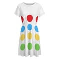 thumbnail image 4 of Twister Game Halloween Costume Dress Fashion Beach Short Sleeve Dresses Female Party Printed Sundress, 4 of 7
