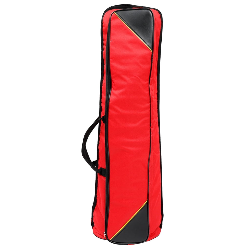 DINHEAROM Red Trombone Case for Tenor Trombone with Soft Velvet Lining and Thick Sponge Padding, and Protective