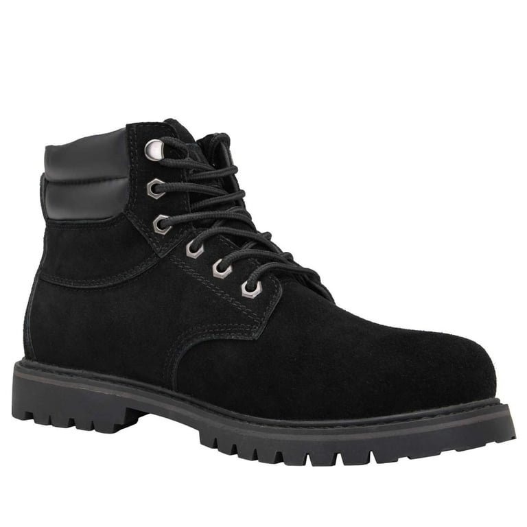 KINGSHOW Men s Work Boots Black Soft Toe Work Boots for Men 10.5 M US Walmart